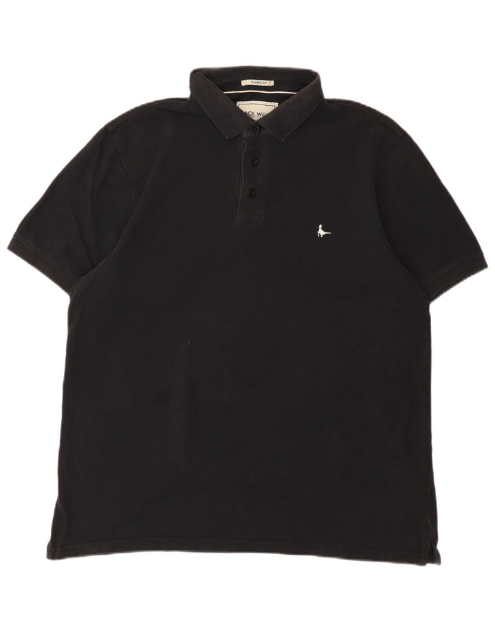 Jack Wills Herre Classic Fit Polo Shirt Stor sort bomuld