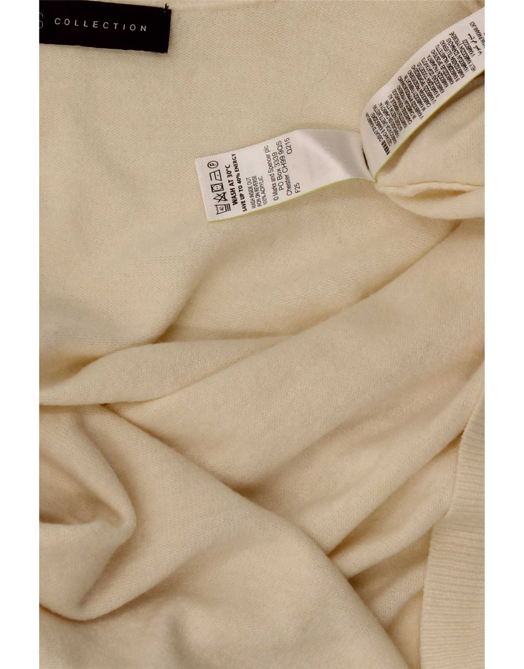 Marks & Spencer Dame Open Cardigan Sweater UK 14 Medium Beige Akryl