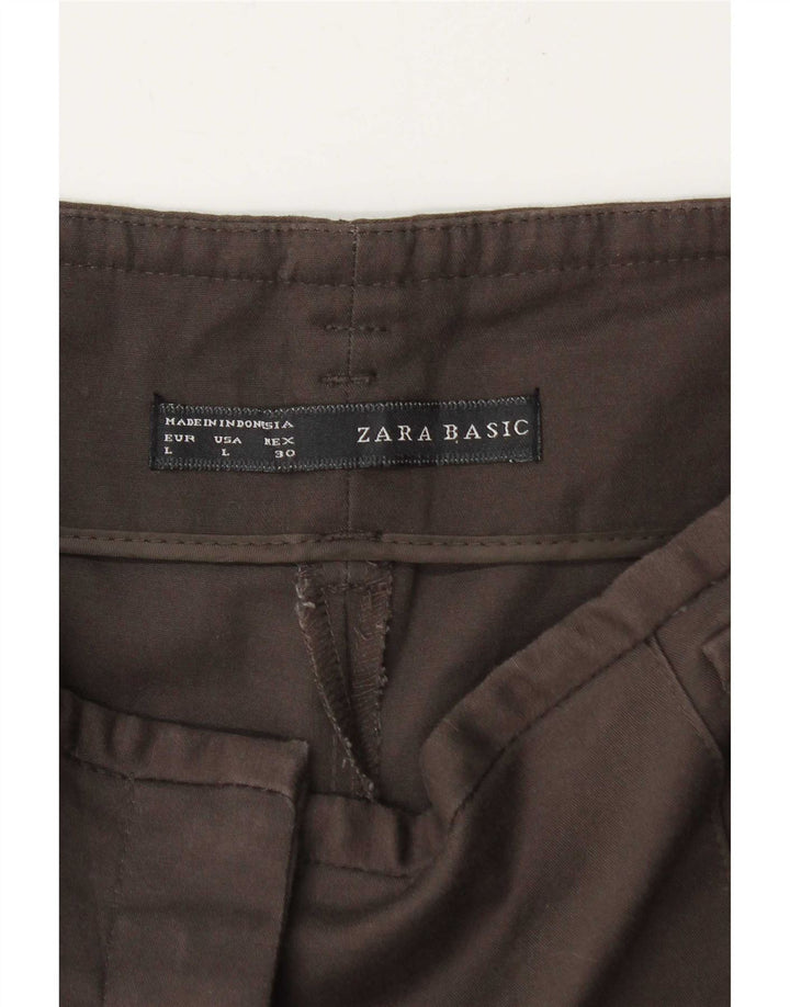 Zara Dame Pegged Chino Bukser Large W34 L27 Brun