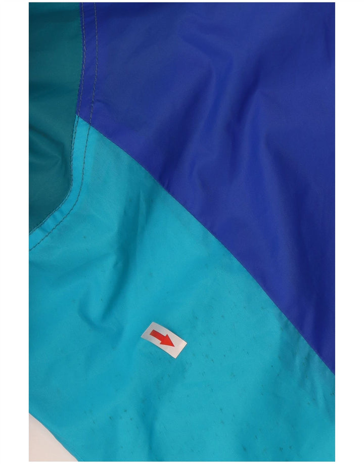 K-Way Regnjakke med hætte til mænd UK 42 XL Blå Colourblock Polyamid