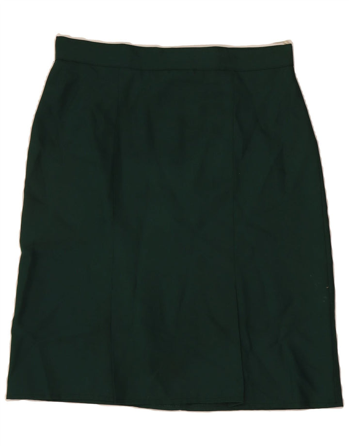 VINTAGE Womens A-Line Skirt UK 20 2XL W34  Green Polyester Vintage Vintage and Second-Hand Vintage from Messina Hembry 