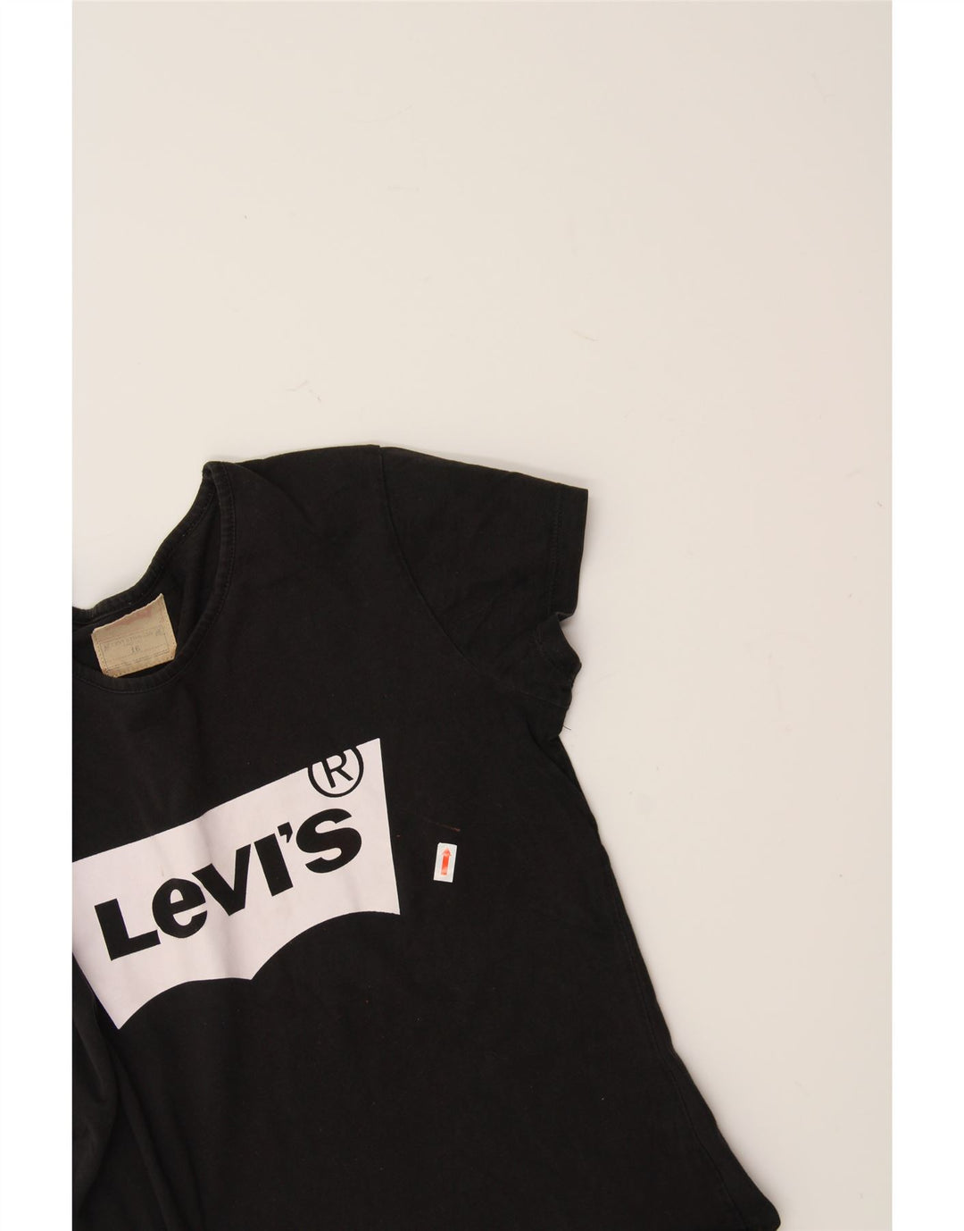 LEVI'S Girls Graphic T-Shirt Top 15-16 Years Black Vintage Levi's and Second-Hand Levi's from Messina Hembry 