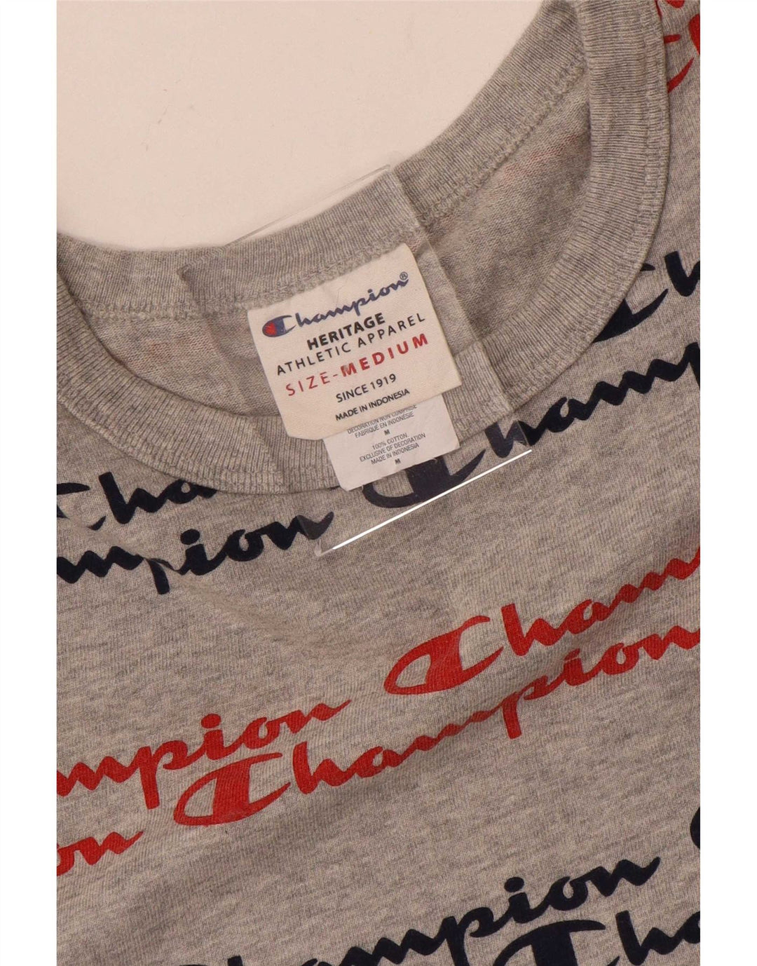 Champion Heritage Grafisk T-shirt top mellemgrå bomuld