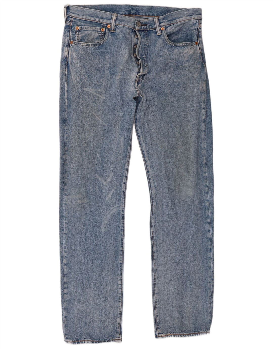 Levi's Herre 501 lige jeans W34 L32 blå bomuld