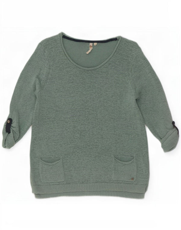 White Stuff Womens 3/4-ærmet bådhalstrøje DK 12 Medium Grøn