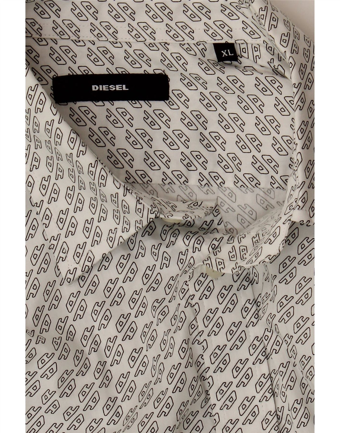 DIESEL Mens Abstract Pattern Shirt XL White Cotton Vintage Diesel and Second-Hand Diesel from Messina Hembry 