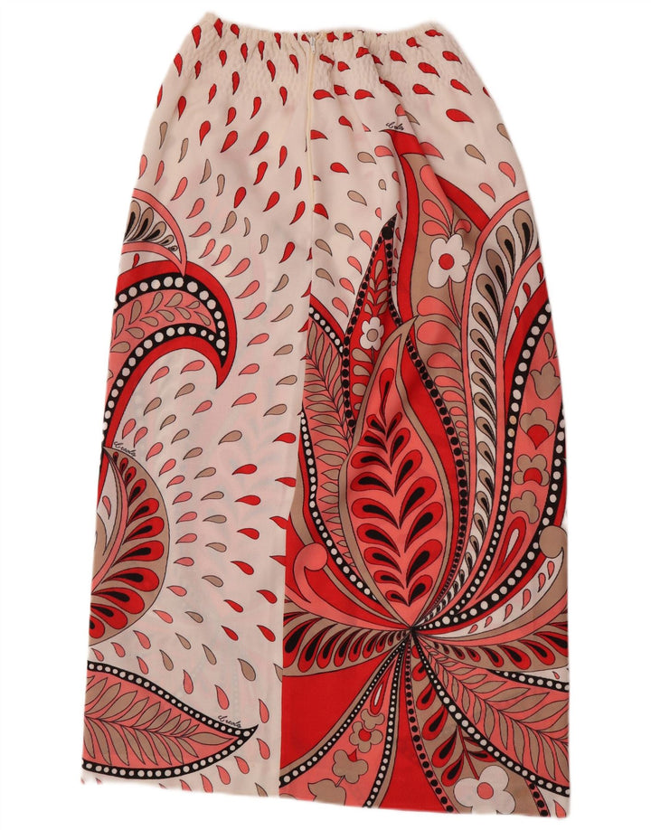 Vintage dame Maxi-nederdel W26 Lille hvid Paisley