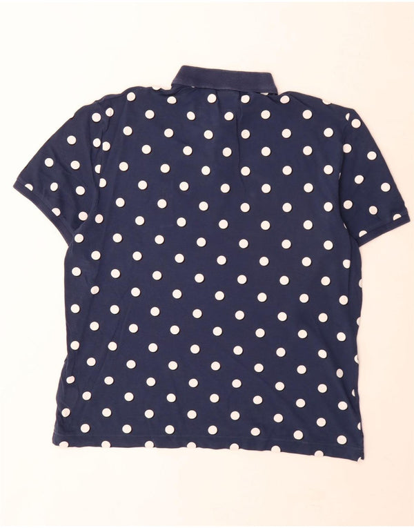 Lacoste Polo Shirt til mænd størrelse 5 Large Marineblå Polka Dot Bomuld