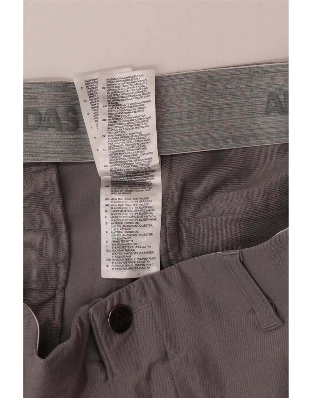 Adidas Herre Slim Chino Bukser W34 L32 Grå Polyester