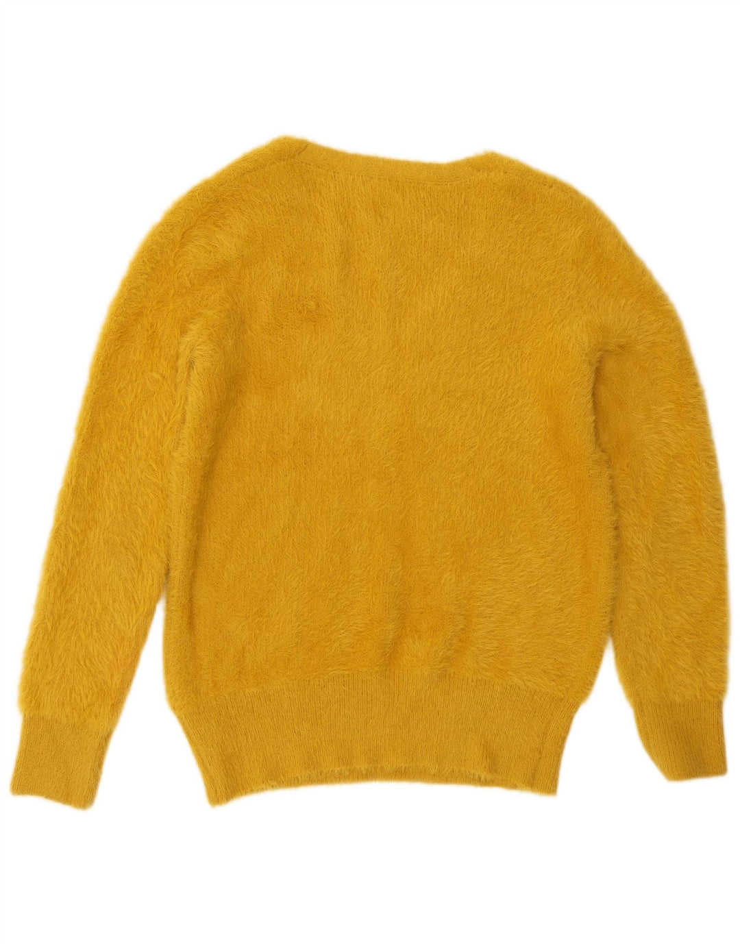 Marks & Spencer Dame V-hals sweater UK 14 Medium Gul Polyamid