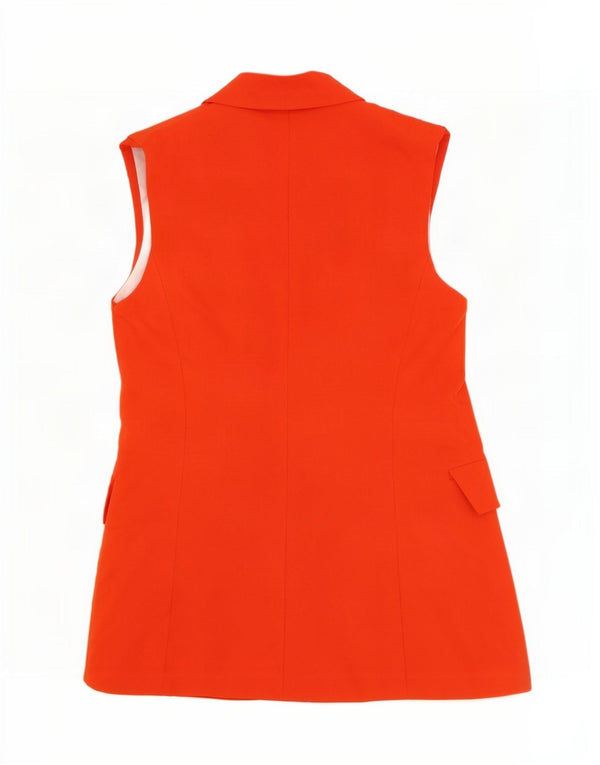 Zara Womens Longline vest UK 10 Small Orange Polyester