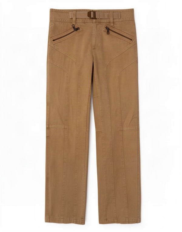 Vintage Herre Lige Casual Bukser IT 48 Medium W32 L34 Khaki Bomuld