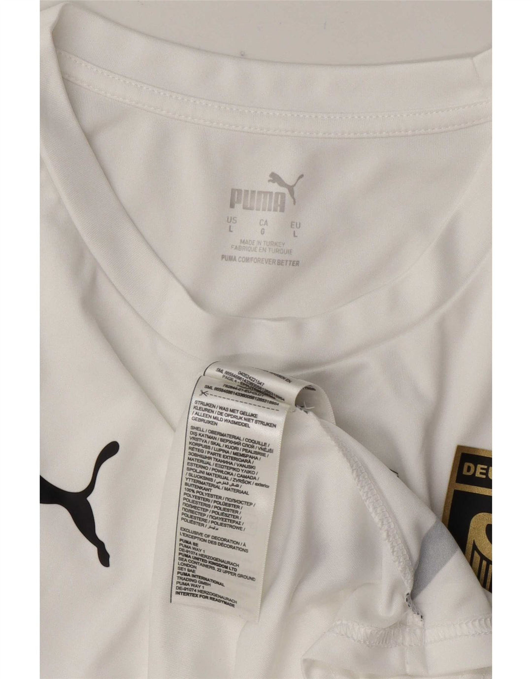 Puma Herre Deutshland Grafisk T-Shirt Top Stor Hvid Polyester