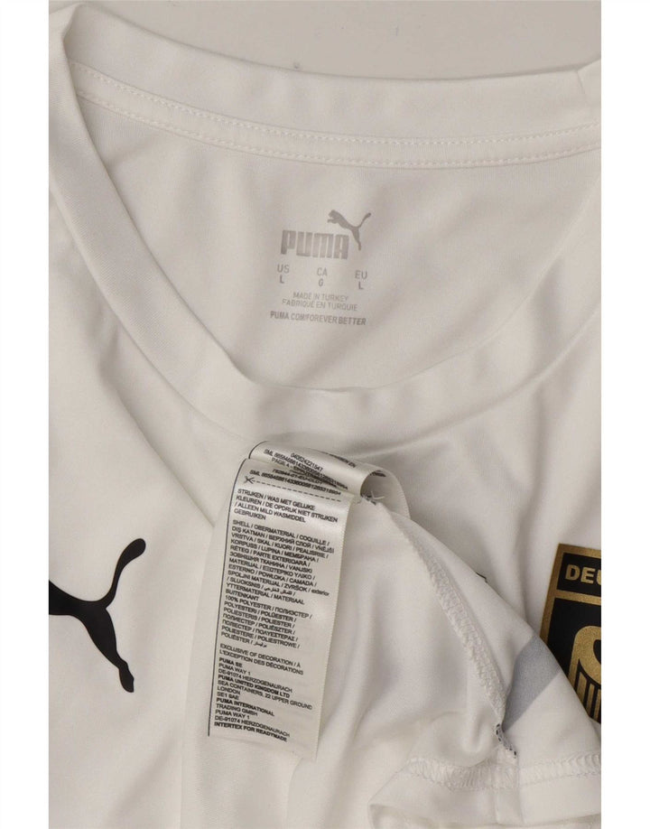 Puma Herre Deutshland Grafisk T-Shirt Top Stor Hvid Polyester