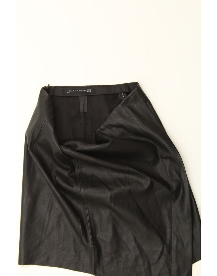 ZARA Womens Leather Skirt XS W25  Black Vintage Zara and Second-Hand Zara from Messina Hembry 