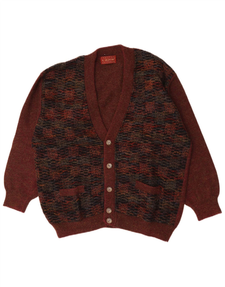 Il Granchio Herre Cardigan Sweater Stor Bourgogne Geometrisk