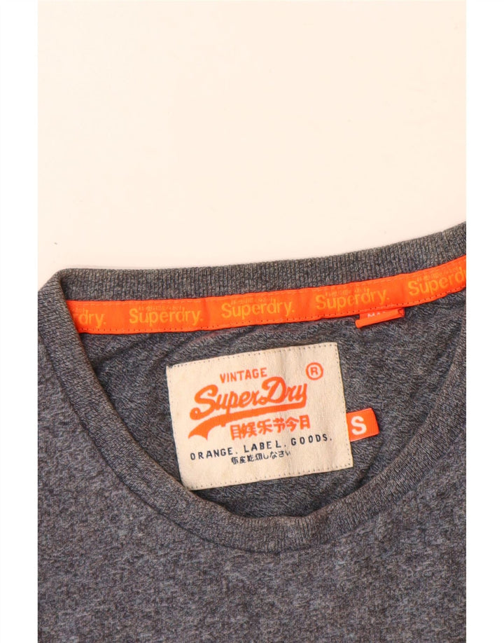 Superdry T-shirt-trøje til mænd, lille marineblå flækket bomuld