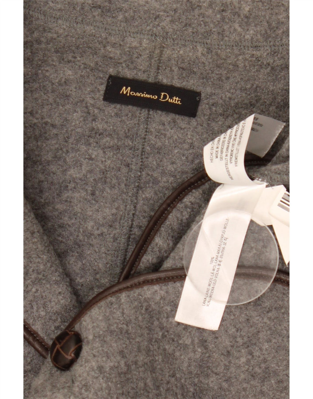 Massimo Dutti Dame 2 Knaps Blazer Jakke EU 42 Stor Grå Uld