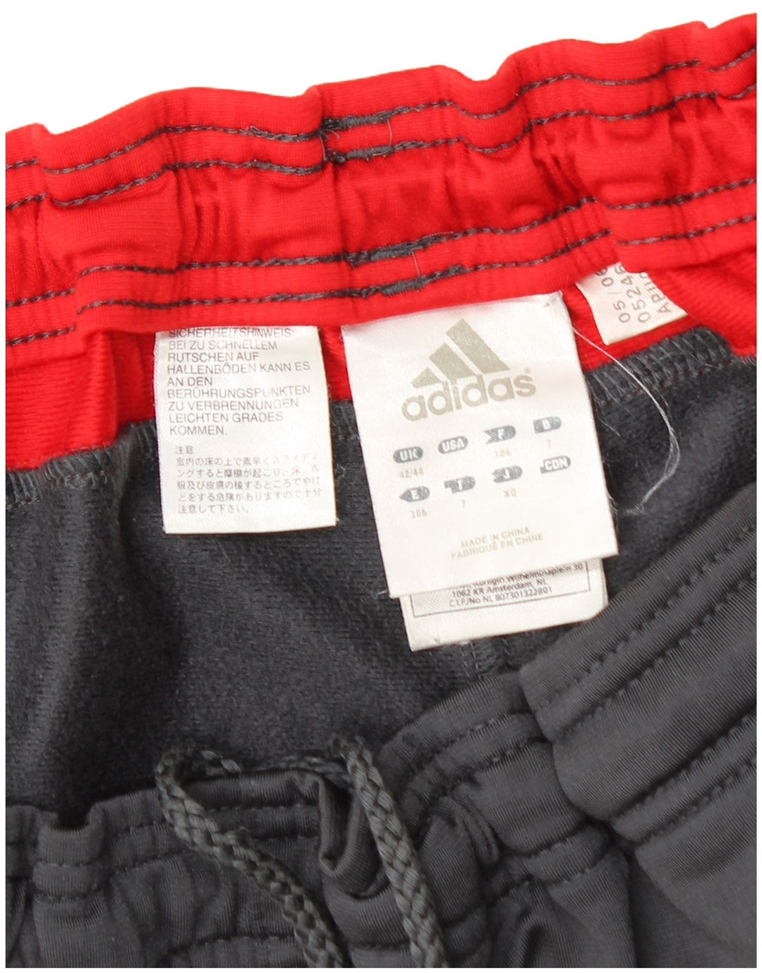 Adidas Træningsdragtsbukser til mænd UK 42/44 Large Grey Colourblock Polyester