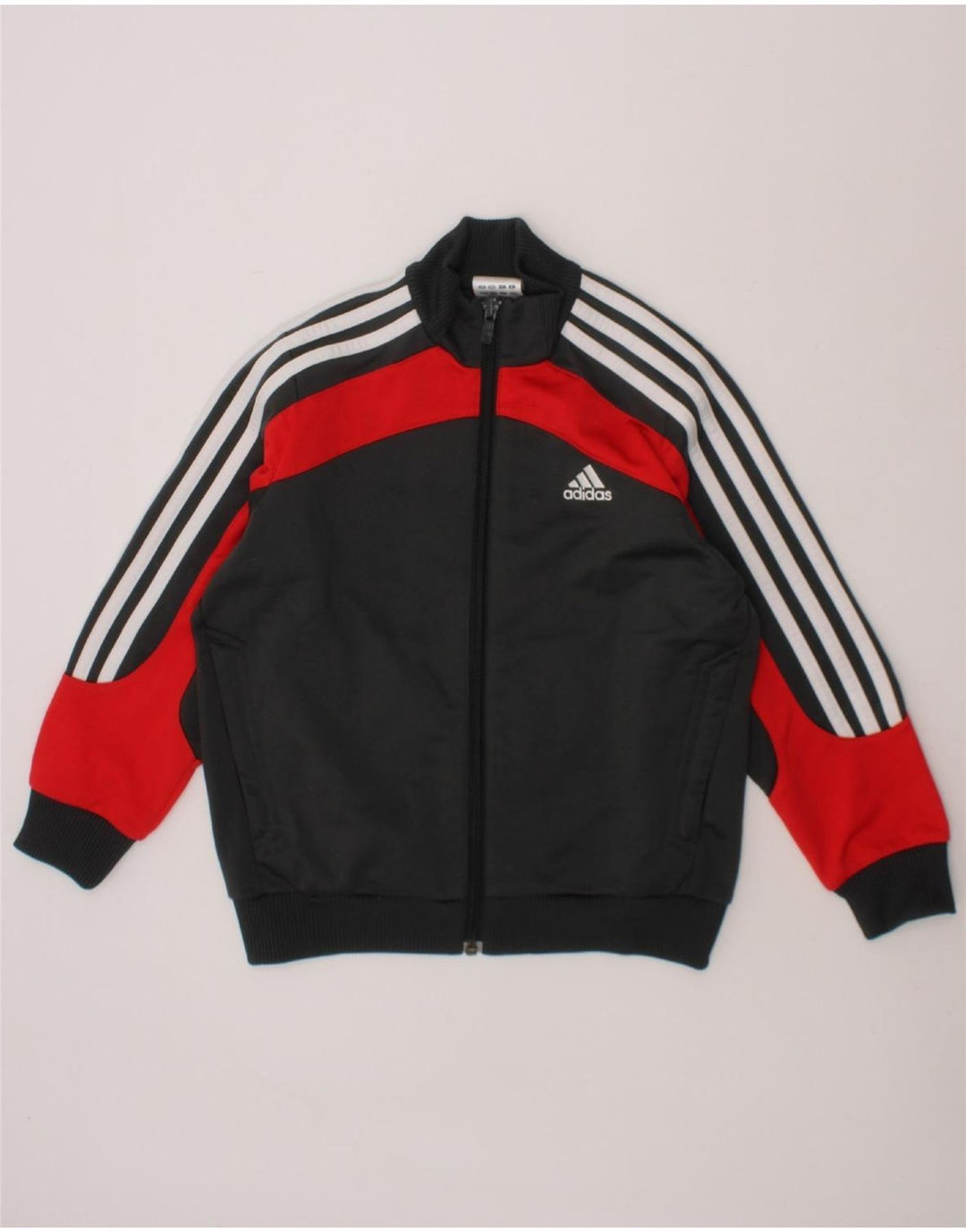 ADIDAS Boys Graphic Tracksuit Top Jacket 5-6 Years Black Colourblock Vintage Adidas and Second-Hand Adidas from Messina Hembry 