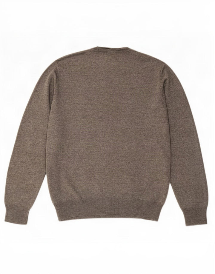 Fred Perry Herre trøje med rund hals, medium grå flækket