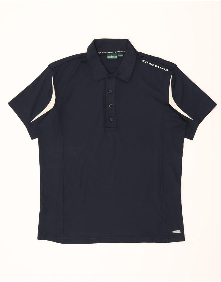 CHERVO Poloshirt til mænd IT 54 XL Marineblå Colourblock Nylon