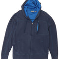 EDDIE BAUER Mens Zip Hoodie Sweater Medium Navy Blue Cotton Vintage Eddie Bauer and Second-Hand Eddie Bauer from Messina Hembry 