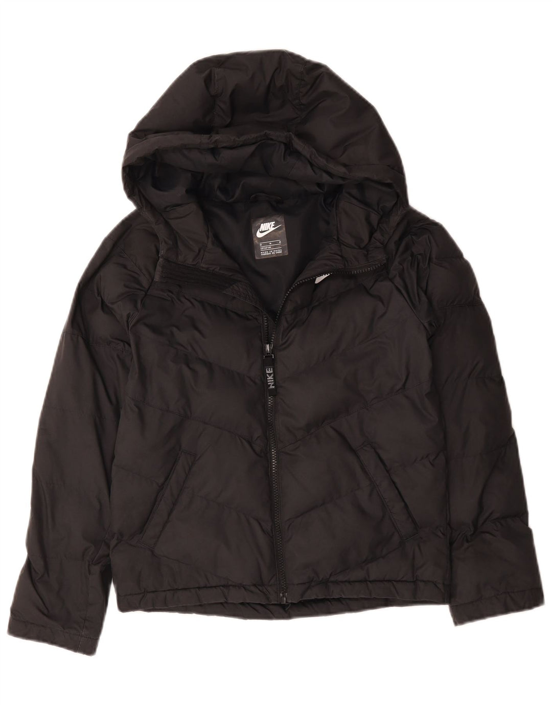 Nike drenge hættepolstret jakke 10-11 år medium sort polyester sport