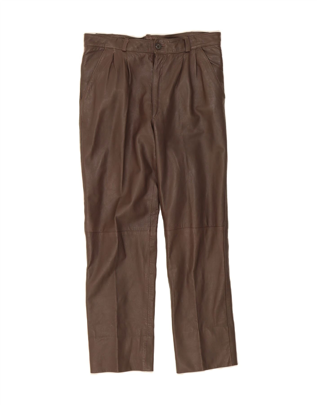 VINTAGE Womens Leather Trousers W32 L30 Brown Vintage Vintage and Second-Hand Vintage from Messina Hembry 