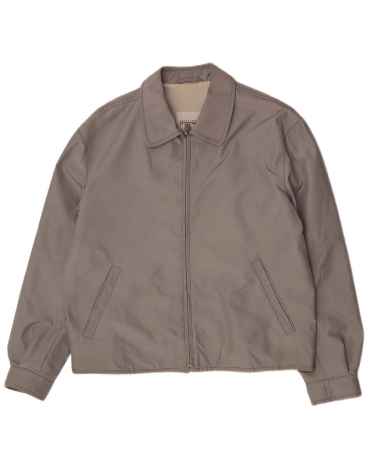 Trussardi Bomberjakke til mænd IT 52 XL Grå Polyester Classic