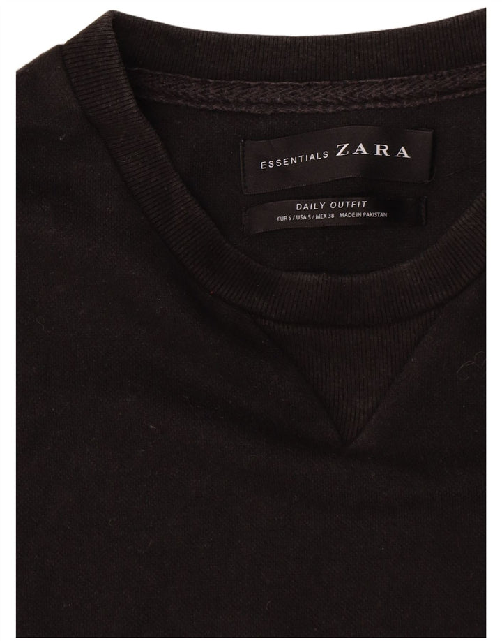 Zara Herre Sweatshirt Jumper Lille sort bomuld