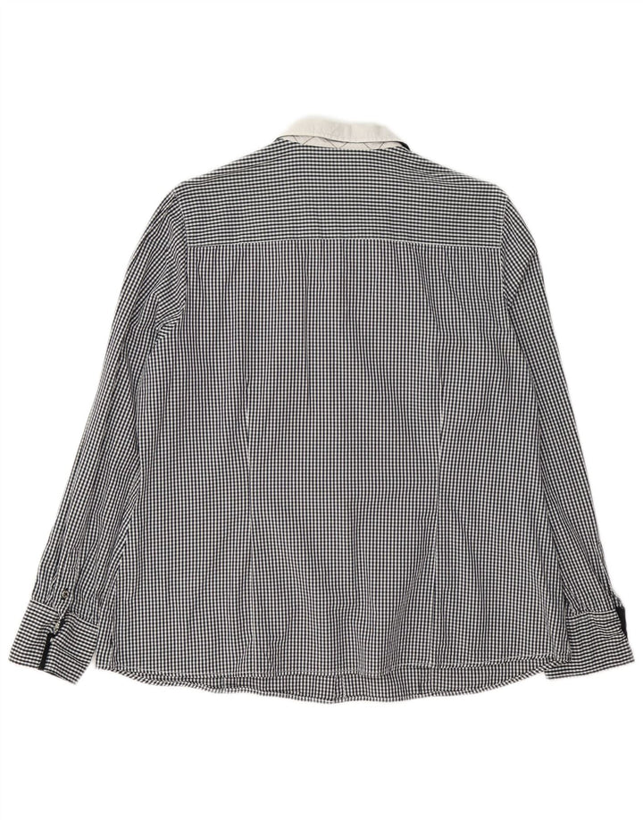 Vintage dameskjorte EU 42 XL Sort Gingham Bomuld