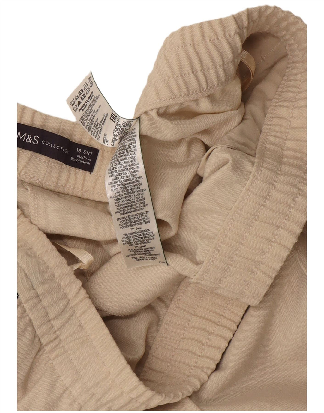 Marks & Spencer Womens Crop træningsdragt Bukser UK 18 XL Off White Polyester