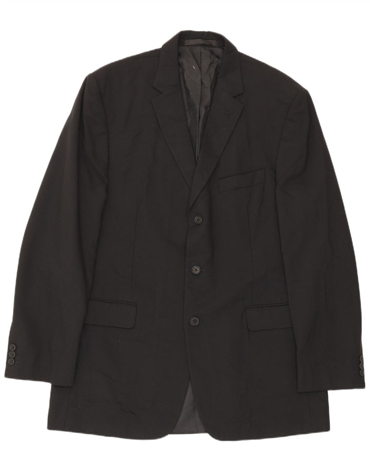 Marks & Spencer Herre 3 Button Blazer Jacket UK 40 Large Black