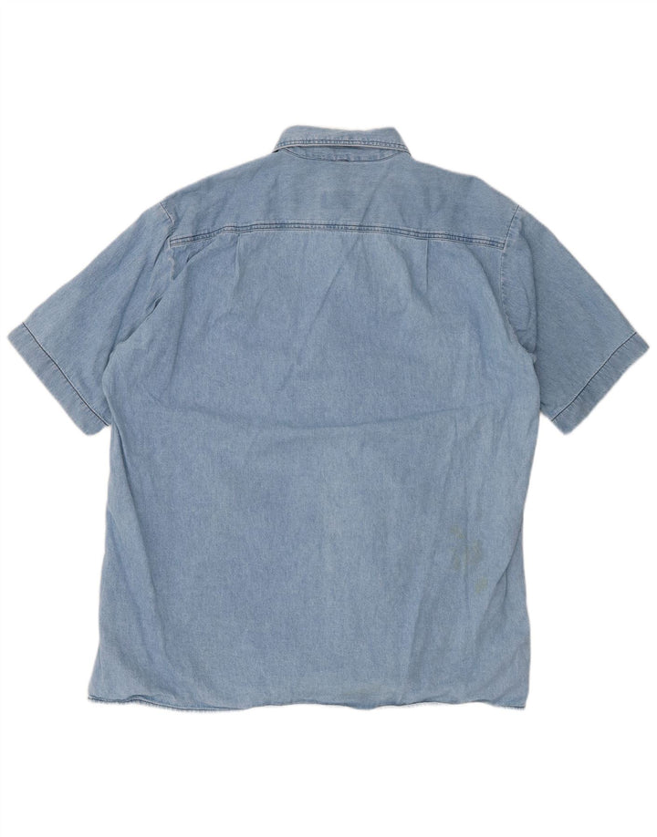 CARRERA Kortærmet denimskjorte til mænd Størrelse 43/44 XL Blå Bomuld
