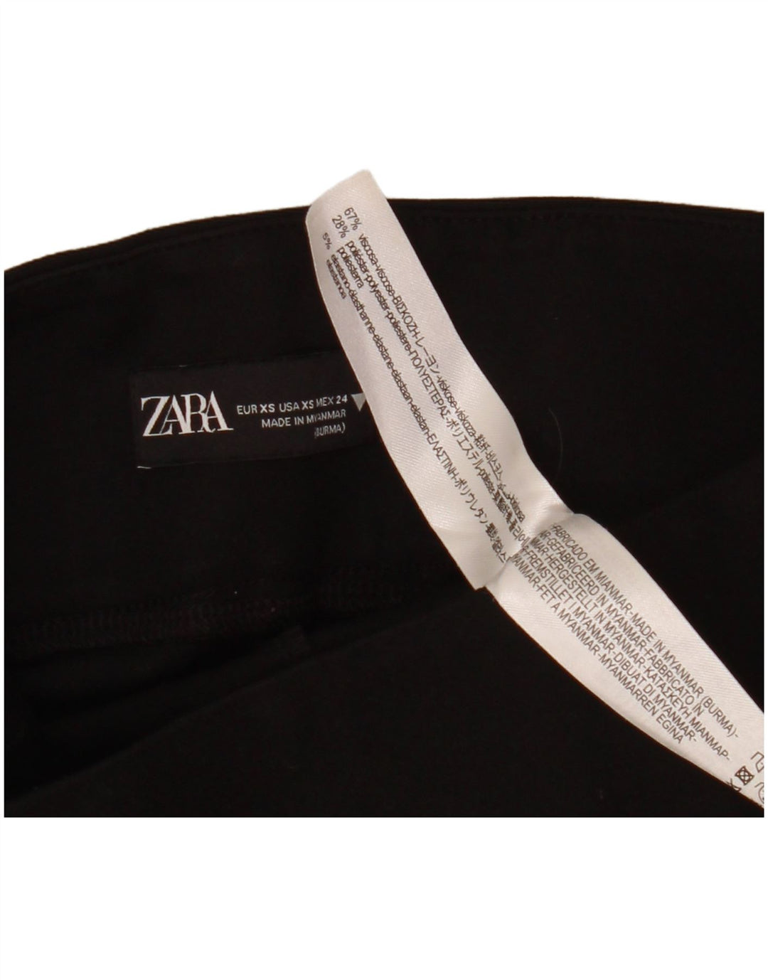 Zara Dame Leggings UK 6 XS Sort Viscose