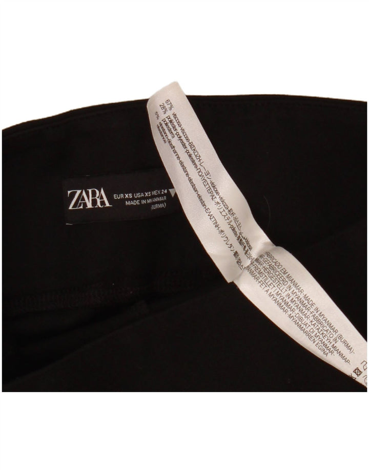 Zara Dame Leggings UK 6 XS Sort Viscose
