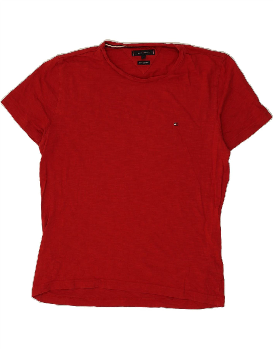 TOMMY HILFIGER Mens T-Shirt Top Large Red Cotton Vintage Tommy Hilfiger and Second-Hand Tommy Hilfiger from Messina Hembry 