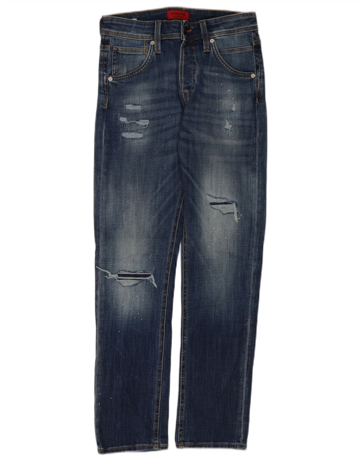 Jack & Jones Herre Distressed Slim Jeans W28 L30 Blå Bomuld