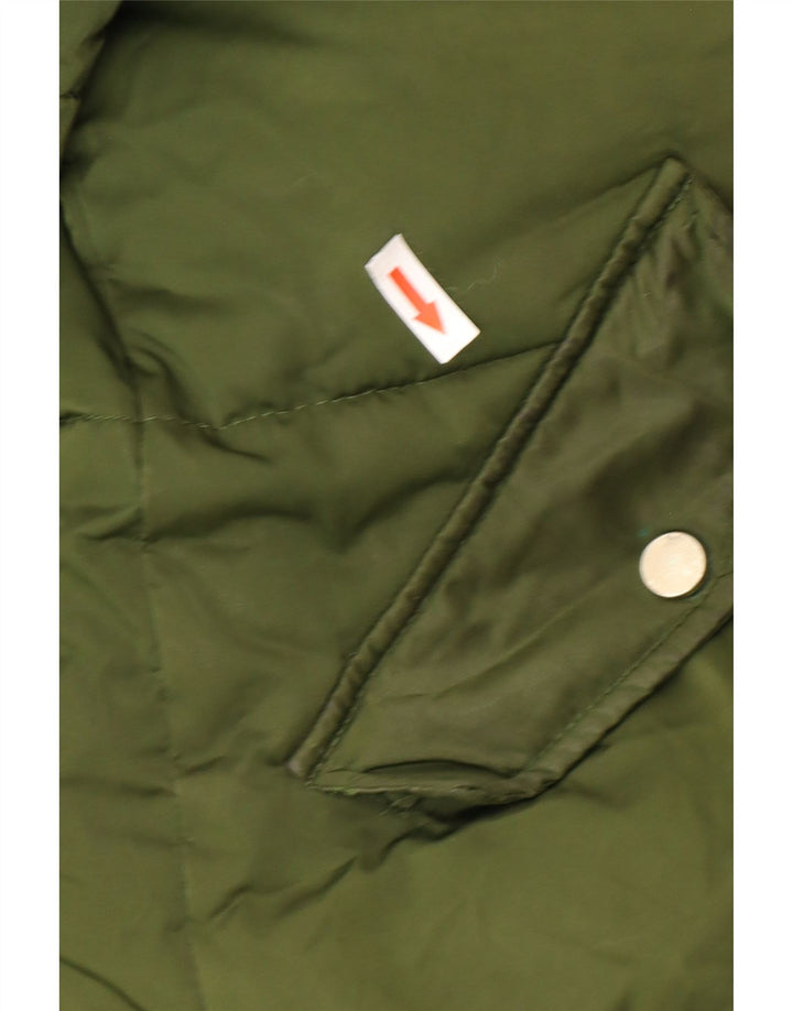 Topshop Dame Hætte Oversized Polstret Jakke UK 10 Small Khaki Polyester