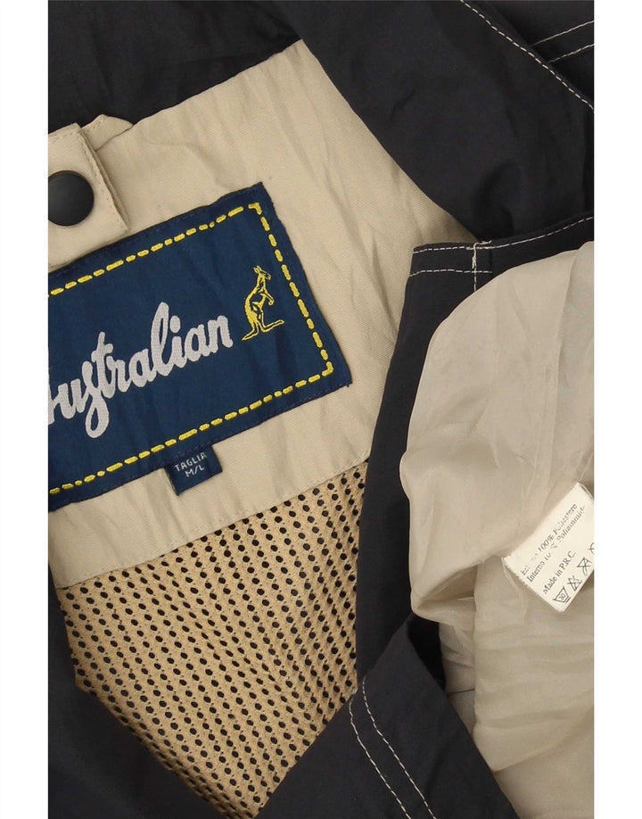 AUSTRALIAN L'ALPINA Regnjakke til mænd UK 40 Large Grå Colourblock Polyester