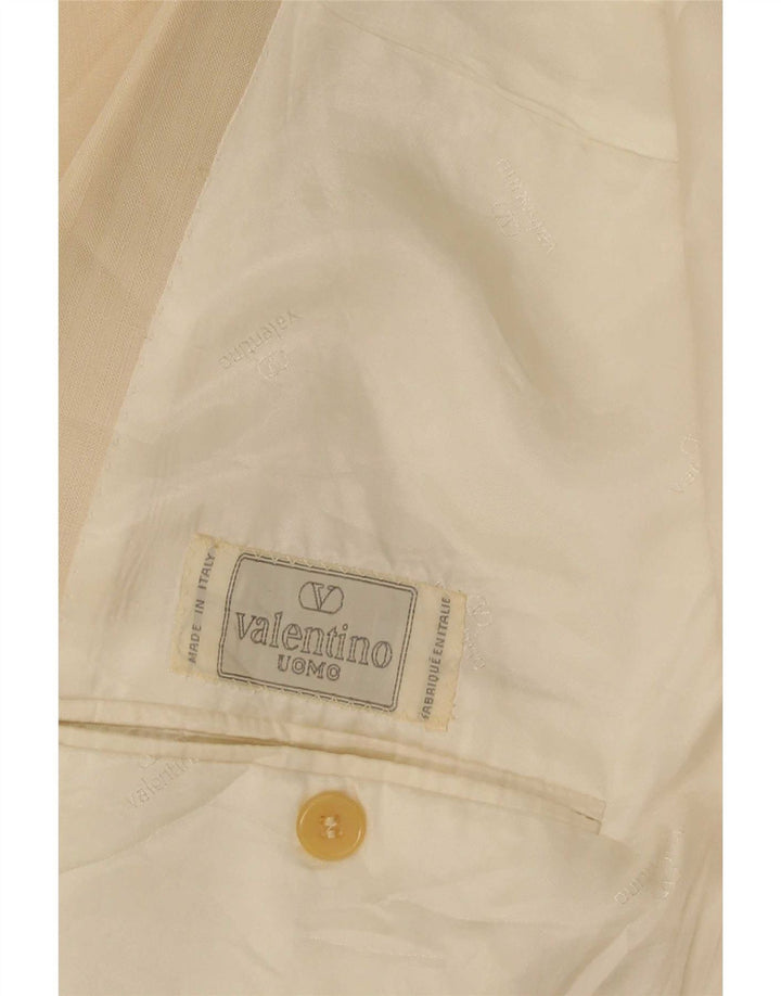 Valentino Herre Double Breasted Blazer Jacket UK 38 Medium Beige