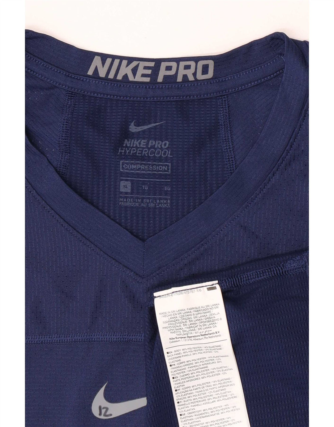 Nike Herre Dri Fit Top Langærmet XL Marineblå Polyester