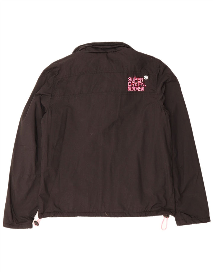 SUPERDRY Womens The Windhiker Windbreaker Jacket UK 16 Large Black
