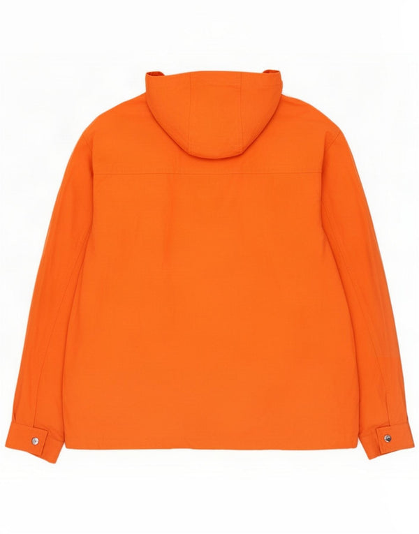 North Sails Herre Hooded Windbreaker Jacket UK 40 Large Orange Cotton