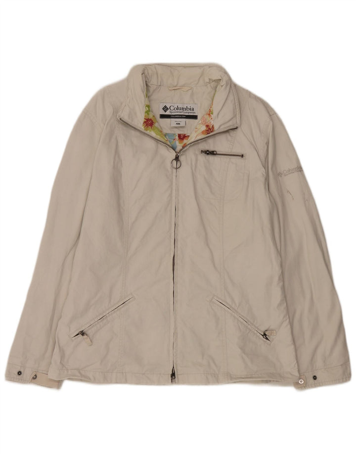 Columbia Womens Bomber Jacket UK 18 XL Hvid Bomuld