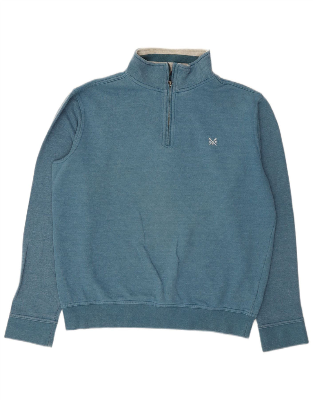 Besætningsbeklædning Herre Zip Neck Sweatshirt Jumper Medium Blå Bomuld