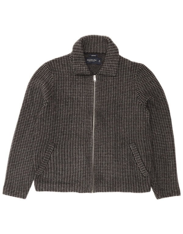 Abercrombie & Fitch Herre cardigan sweater XS Grå Houndstooth Bomuld
