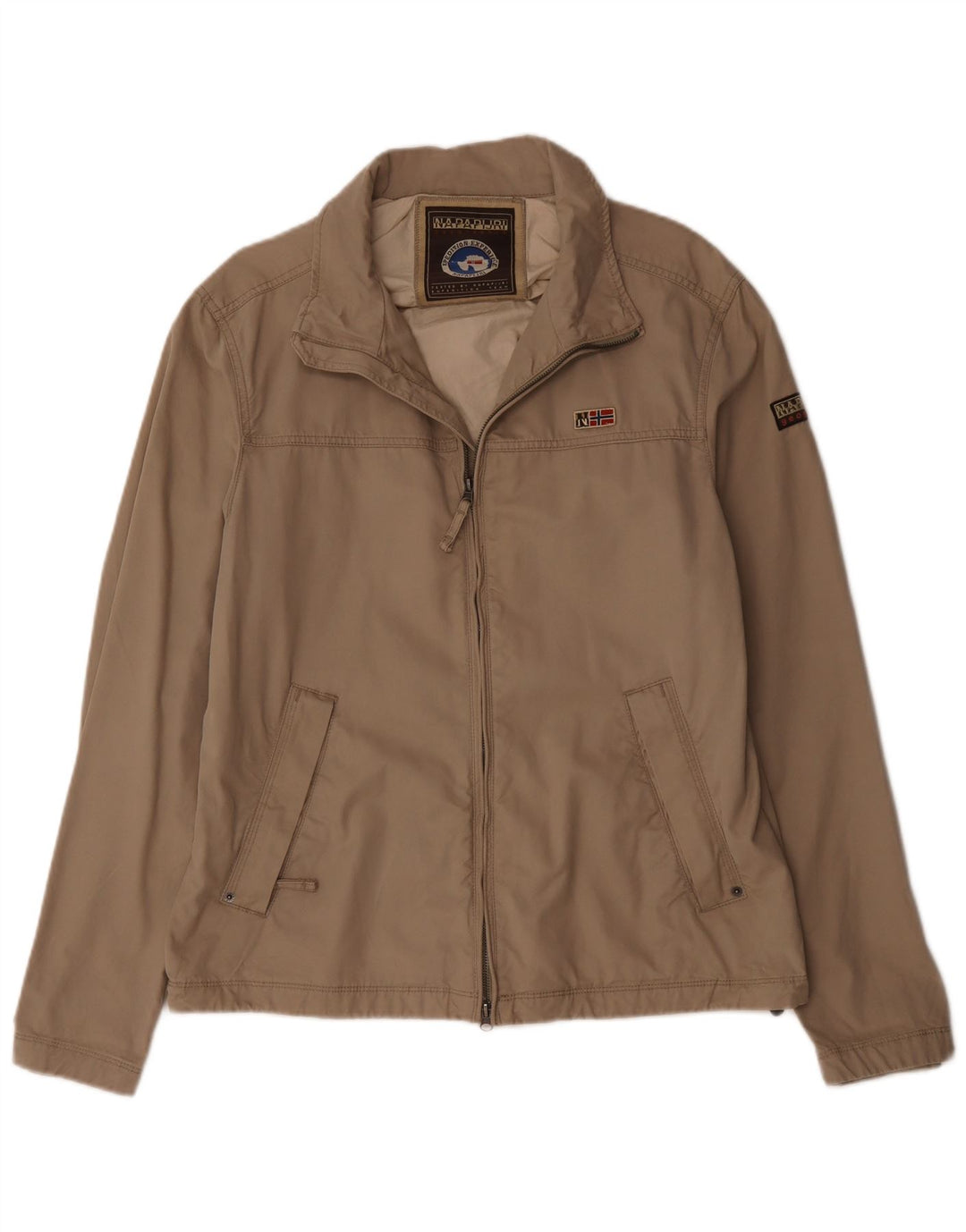 Napapijri Dame Bomber Jacket UK 18 XL Beige Bomuld