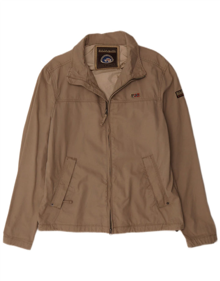 Napapijri Dame Bomber Jacket UK 18 XL Beige Bomuld